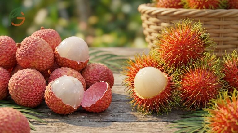 Lychee vs rambutan differences guide comparing outer shell textures and distinct flavor profiles for fruit lovers.