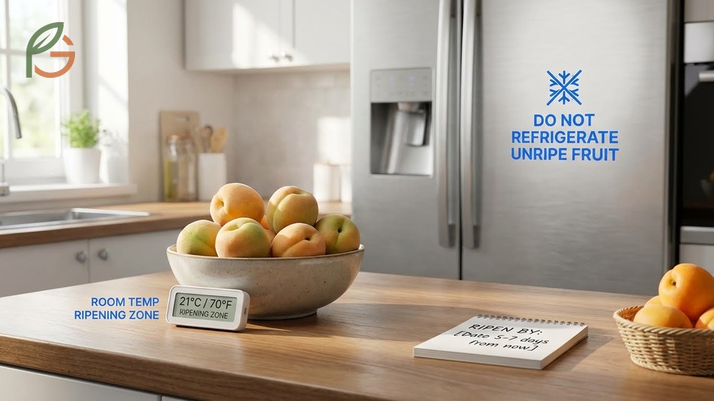 Store unripe apricots on the counter away from direct sunlight to ensure even softening and flavor development.