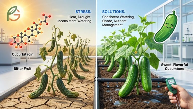 Why are cucumbers bitter causes and solutions focusing on cucurbitacin buildup from environmental stress factors.