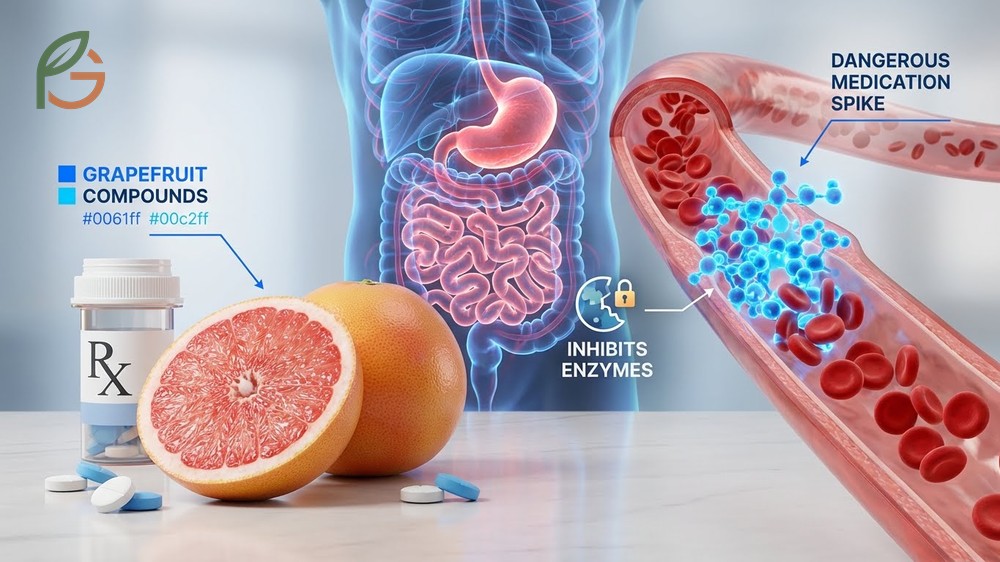 Why is grapefruit dangerous when compounds shut down digestive enzymes and cause accidental medication overdoses.