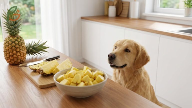 Can dogs eat pineapple safety guide covering raw fruit benefits and core removal requirements for canine health.