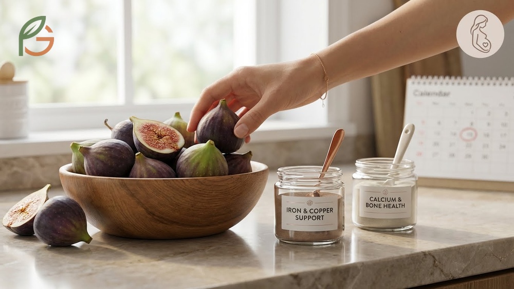 Figs benefits for female health focus on iron replacement during menstruation and bone density.
