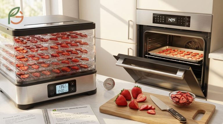 How to dehydrate strawberries using an oven or dehydrator to preserve natural sweetness and nutrients.
