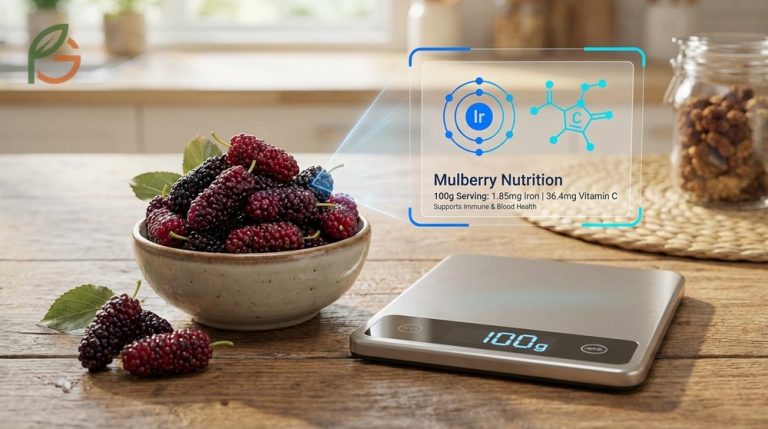 Mulberry nutrition facts highlight a low-calorie fruit packed with 1.85mg of iron and 36.4mg of vitamin C per 100g.