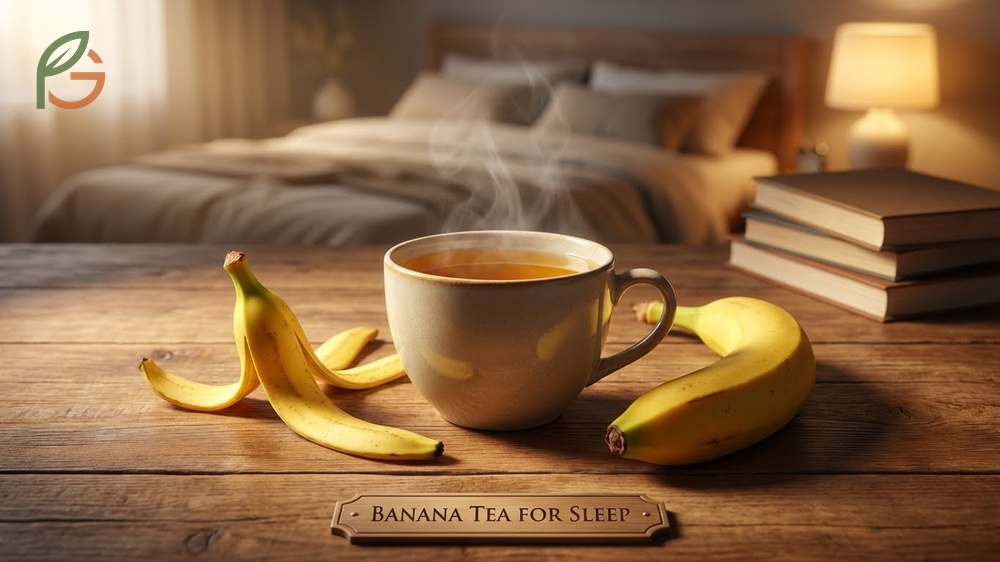 Banana tea for sleep promotes rest through natural magnesium potassium and tryptophan found in the peel.