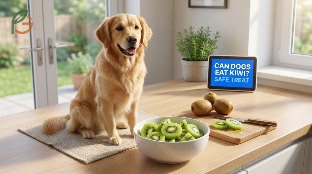 Can dogs eat kiwi containing vitamin C and fiber as a nutrient dense occasional snack.