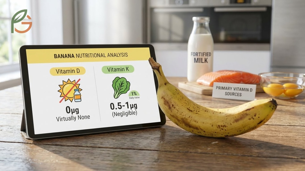 Do bananas have vitamin K and vitamin D analysis showing zero vitamin D and less than 1mcg vitamin K.