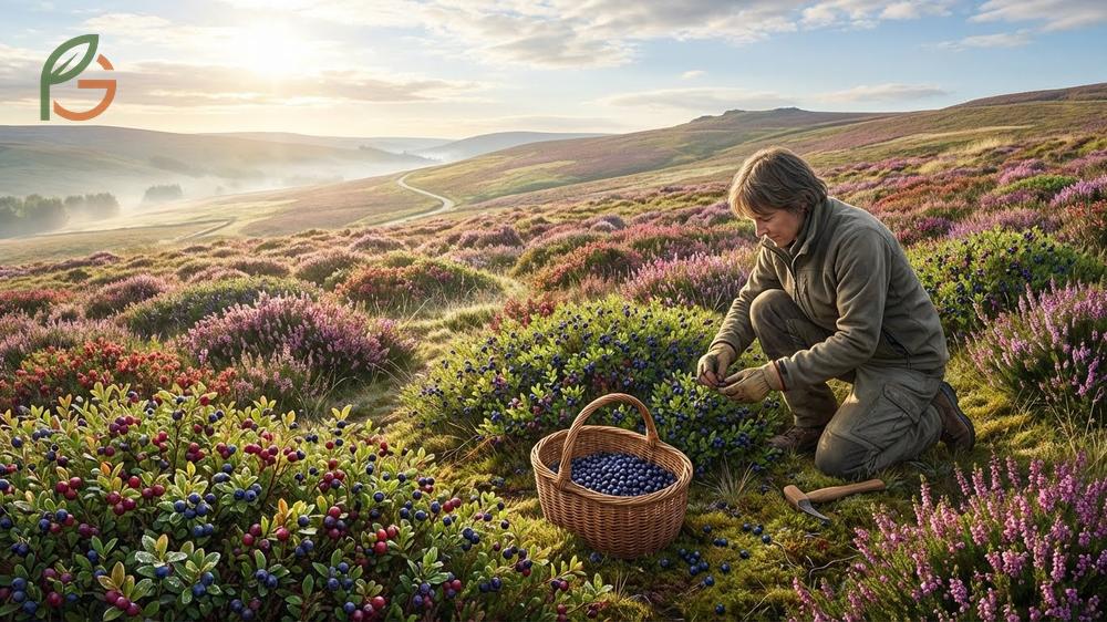 Foraging wild berries involves sustainable harvesting during peak season from July to September.