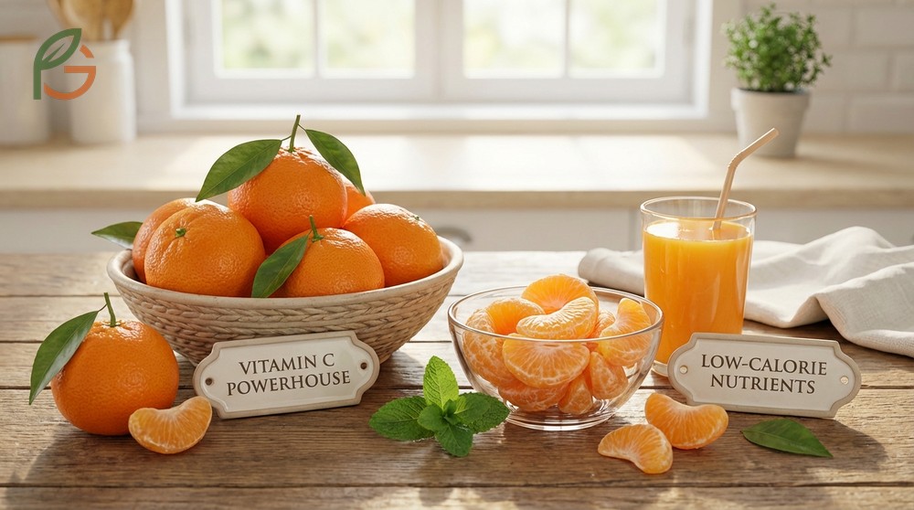 Health benefits of tangerines provide 64 calories and essential nutrients like vitamin C and flavonoids.