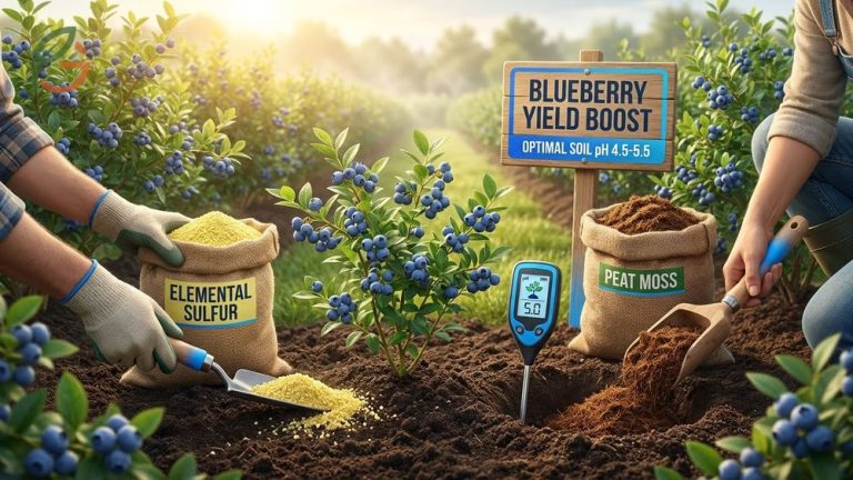 How to acidify soil for blueberries starts with testing pH levels to determine necessary amendment amounts.