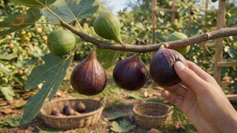 How to tell when figs are ripe using the droop test and checking texture at the fruit neck.