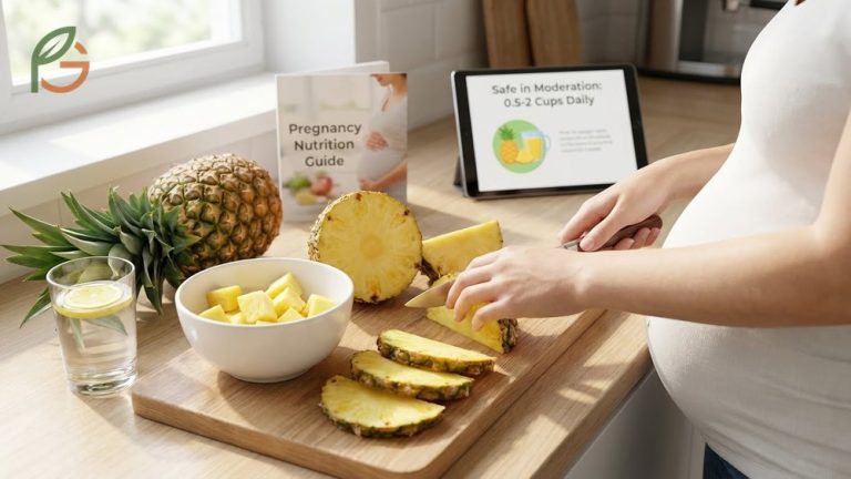 Is pineapple safe during pregnancy when eaten in moderation providing essential nutrients without adverse effects.