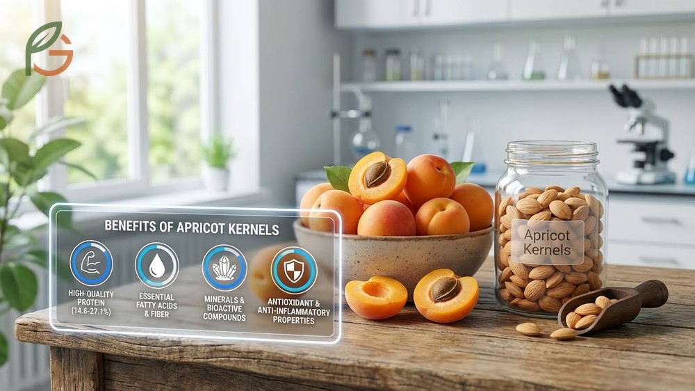 Benefits of apricot kernels stem from their 14 to 27 percent protein content and essential fatty acids.