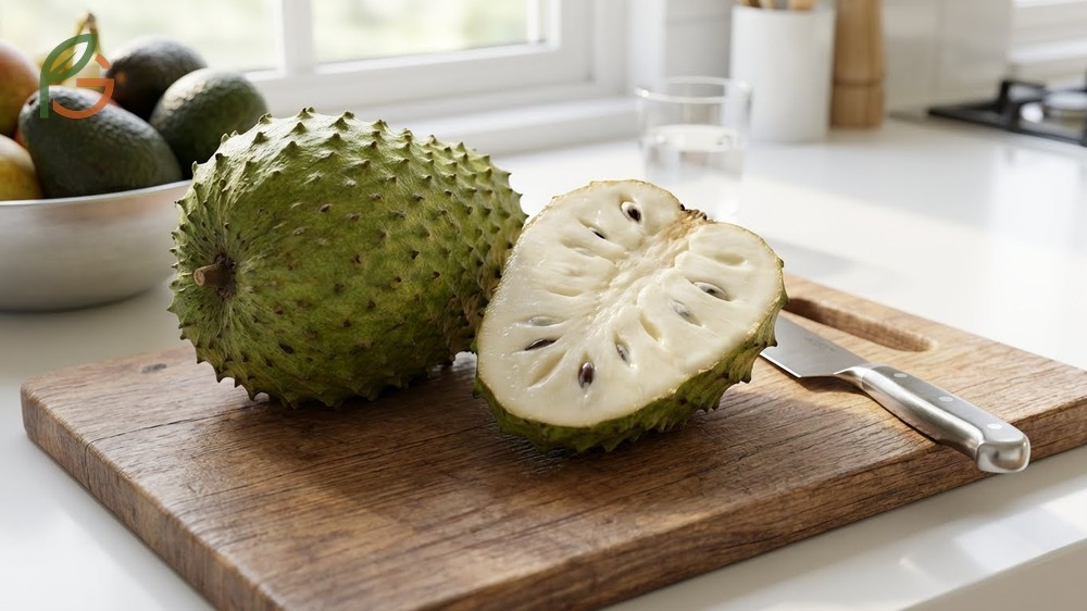 How to cut soursop by selecting ripe fruits that yield to gentle pressure and have soft spikes.