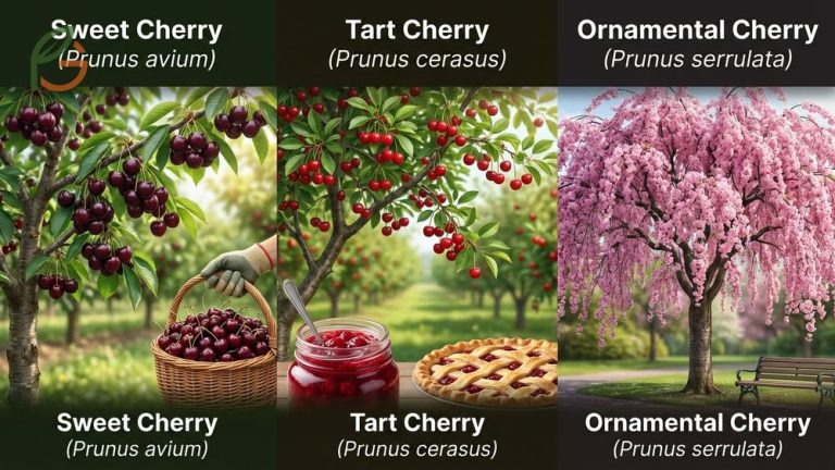 Types of cherry trees guide covering sweet, tart, and ornamental varieties with identification tips and planting instructions.
