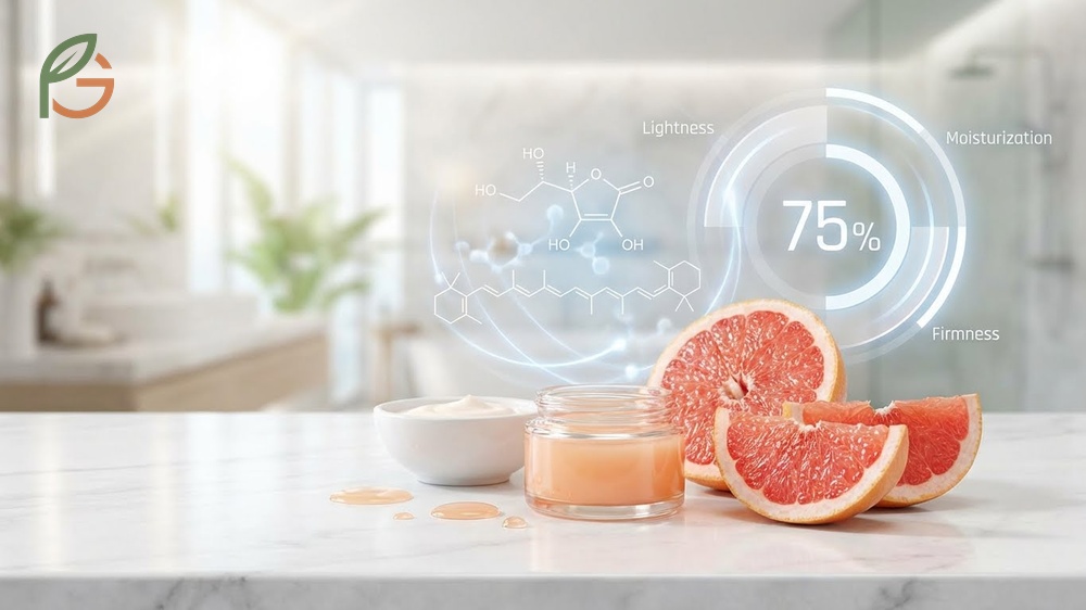 Grapefruit benefits for skin utilize natural acids and carotenoids to improve complexion and reduce hyperpigmentation within 4-6 weeks.
