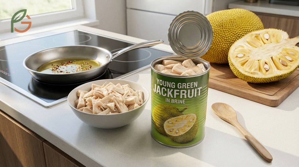 How to cook jackfruit starts with the double boiling method to soften fibers and create a pulled pork texture.