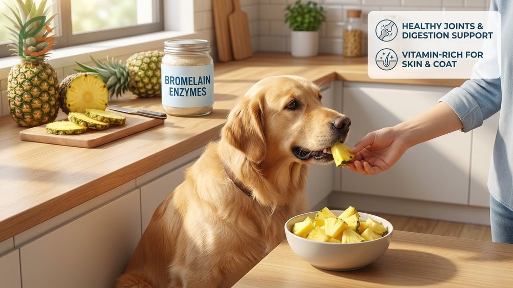 Is pineapple good for dogs benefits including immune system support from vitamin C and digestive aid from fiber.