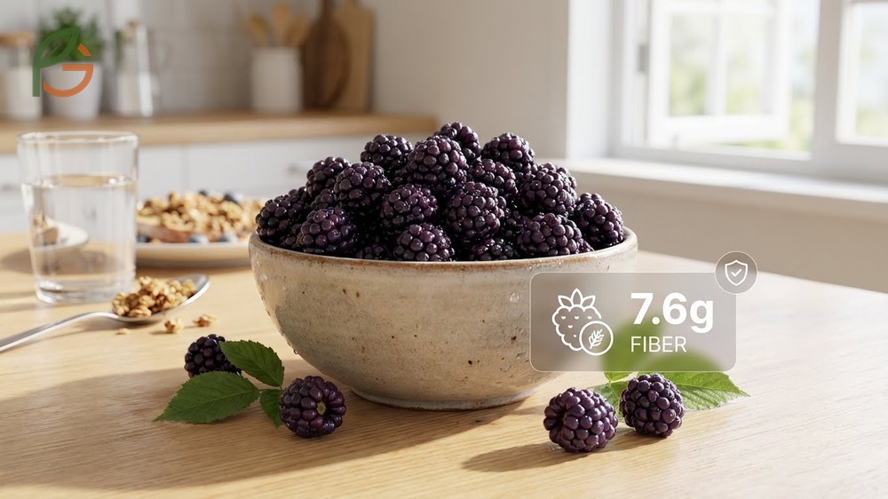 Are blackberries good for you confirmed by 62 calories per cup and high fiber content for digestion.