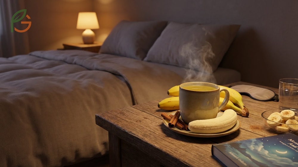 Bedtime tea benefits include muscle relaxation and reduced leg cramps due to high potassium content.