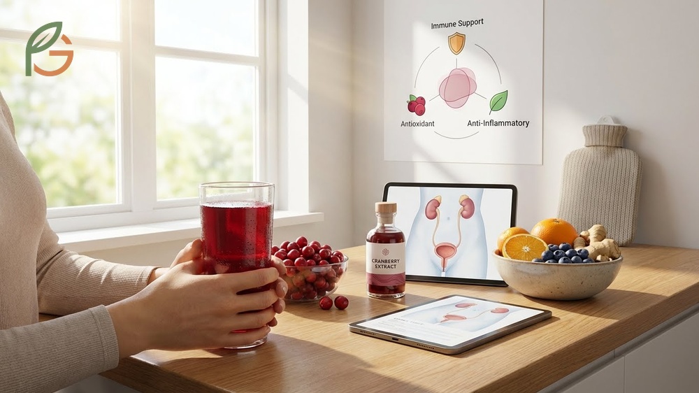 Benefits of drinking cranberry juice for women include reduced antibiotic use and support for vaginal health balance.