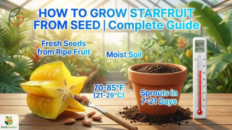 How to grow starfruit from seed using fresh seeds kept at 70 to 85 degrees for healthy sprouts in 21 days.