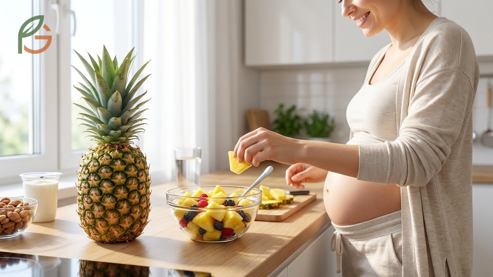 Is pineapple good for pregnant women by offering vitamin C for immunity and natural fiber for digestion support.