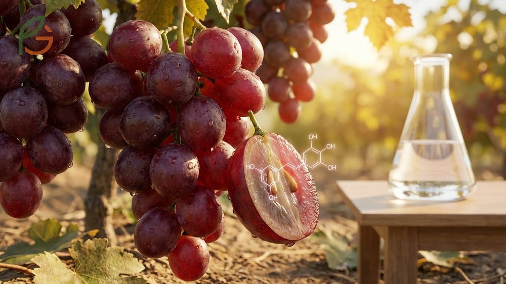 Resveratrol grape skins shown to improve cardiovascular health by reducing cholesterol levels by up to 14 percent.