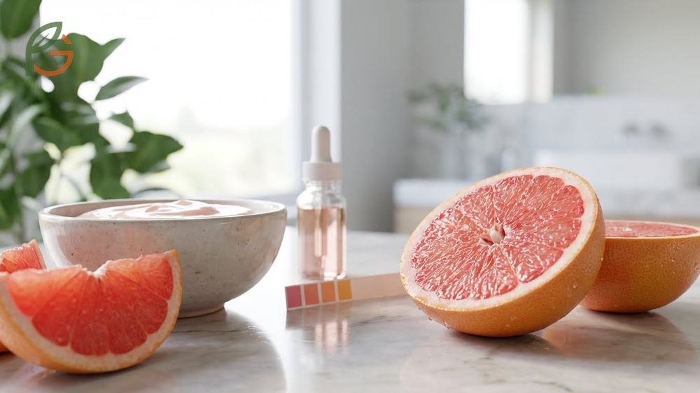 Skin health grapefruit properties include antioxidant protection from lycopene and pH balance restoration to support the acid mantle.