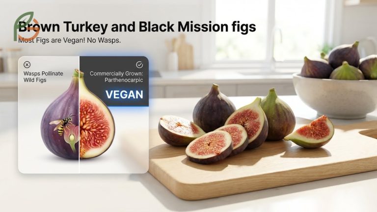 Are figs vegan explanation covering wasp pollination reality and parthenocarpic commercial varieties.