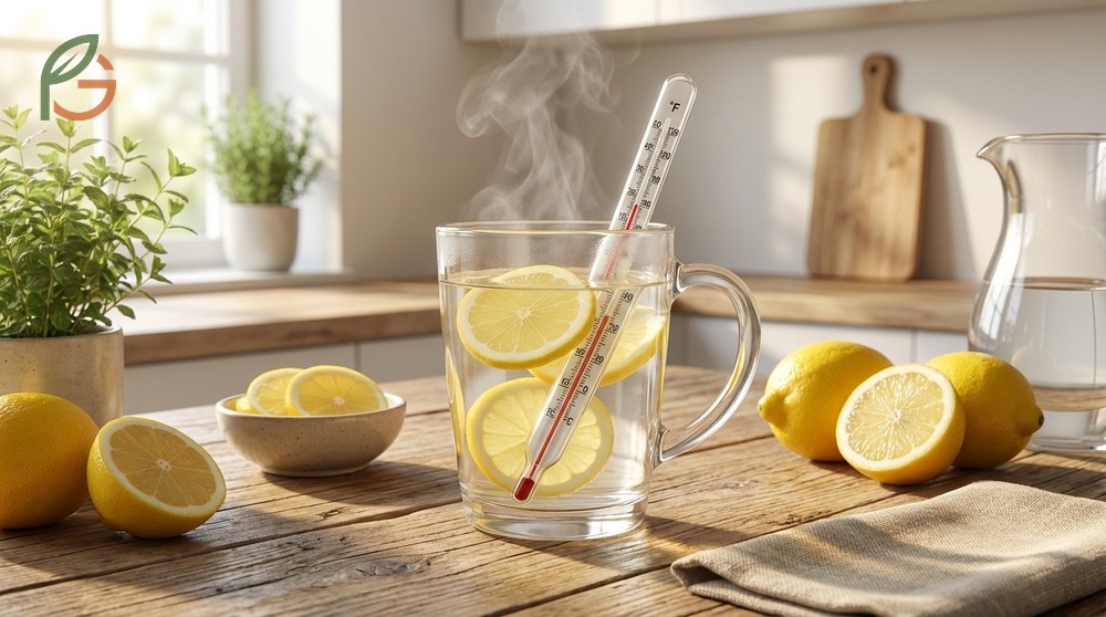 Benefits of drinking warm lemon water include preventing bloating and stimulating digestion with optimal heat.