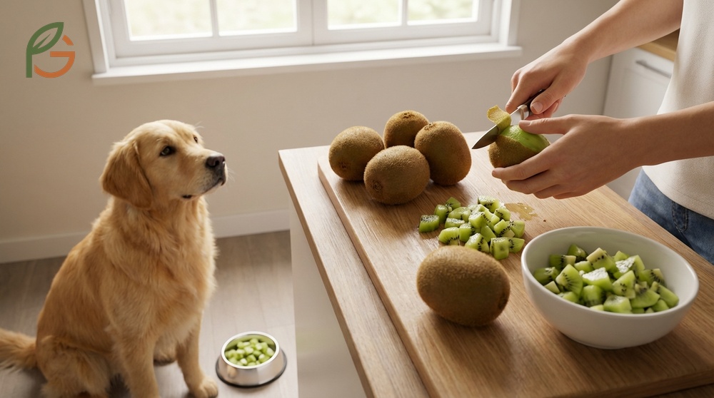 Can dogs eat kiwi skin which is hard to digest and causes stomach discomfort or gas.