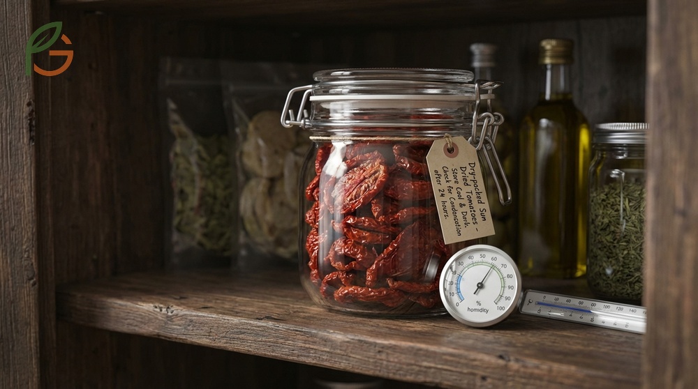 How to store sun dried tomatoes correctly involves keeping dry packed types in airtight containers for 24 months.