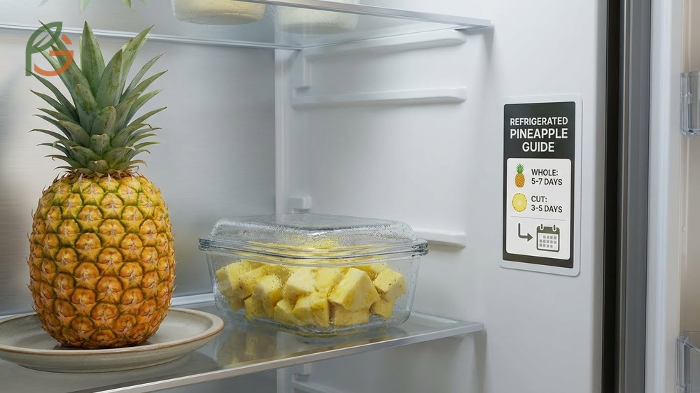 Refrigerated pineapple pieces last 4 to 5 days before developing browning or a soft mushy texture.