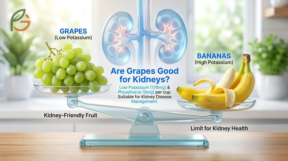 Are grapes good for kidneys due to low potassium and phosphorus levels suitable for renal diets.