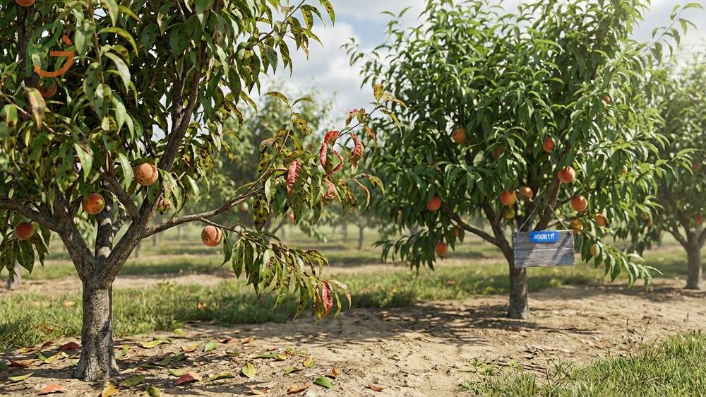 Disease resistant peach trees discussing varieties like Clayton that resist bacterial spot and leaf curl.