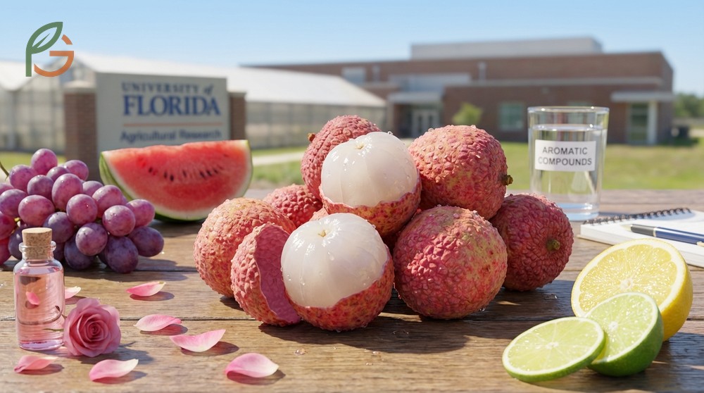 What does lychee taste like description featuring distinct notes of sweet grape watermelon and aromatic rose water.