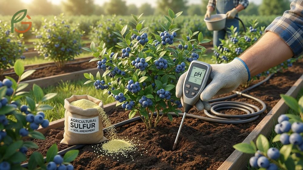 Soil pH blueberries maintenance requires regular testing and annual sulfur additions to prevent pH drift.