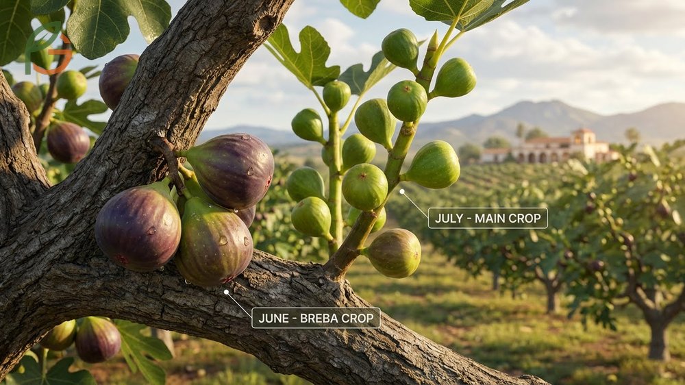 When figs are ready based on breba crop timing in June and main crop in late summer.