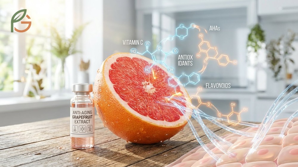 Anti aging grapefruit effects reduce fine lines by stimulating collagen production and protecting DNA from oxidative stress damage.