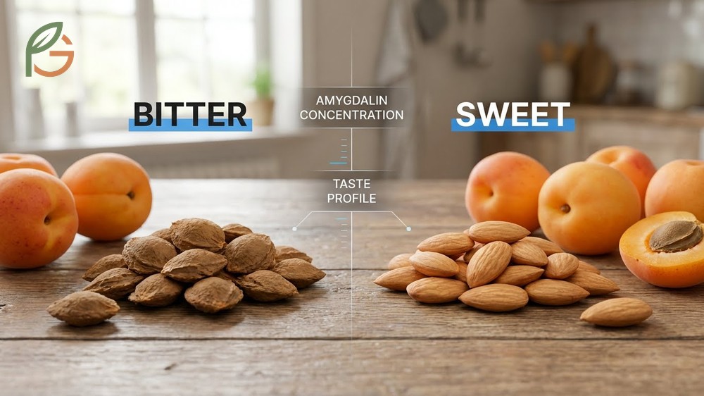 Bitter vs sweet apricot kernels differ significantly in amygdalin concentration and safety profiles.