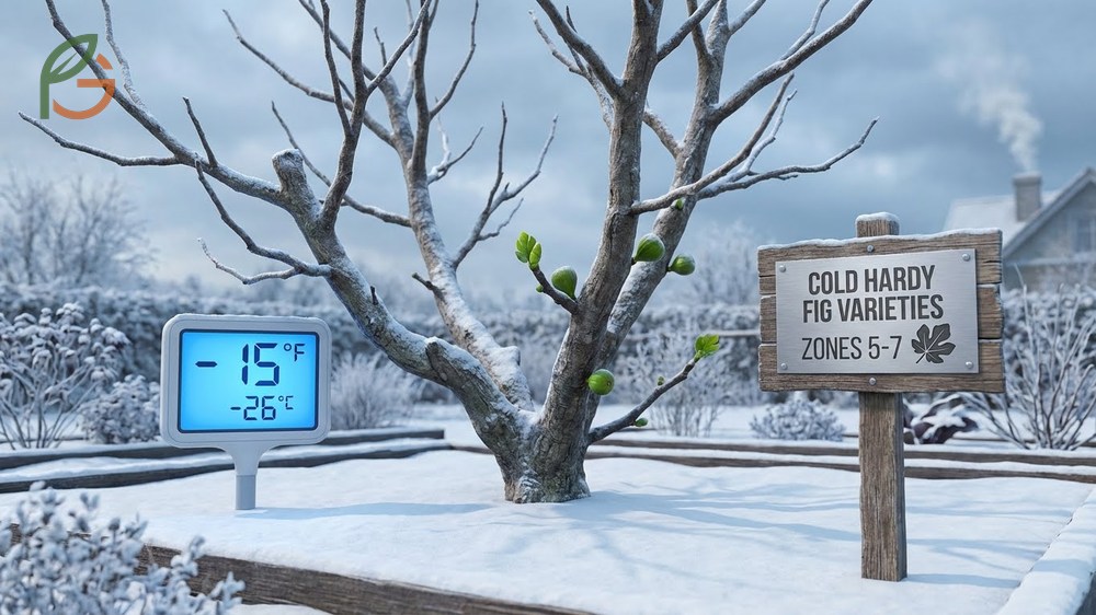Cold hardy fig varieties growth mechanism showing fruit production on new wood after winter freeze.