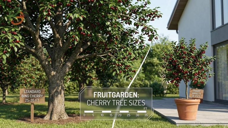 How big do cherry trees get depends on rootstock with standard trees reaching 35 feet and dwarf varieties staying under 12 feet.