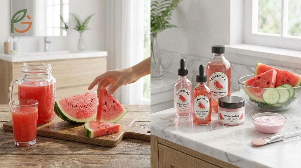 Watermelon skin care routines can include applying fresh juice as a toner or using the flesh for a hydrating mask.