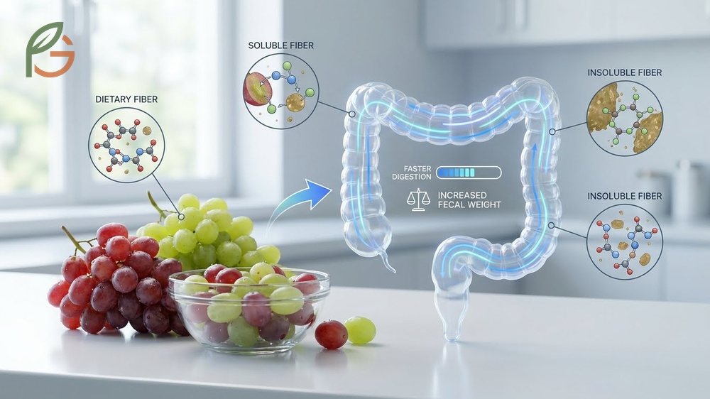 Are grapes good for digestion due to insoluble fiber in skins and high water content for regularity.