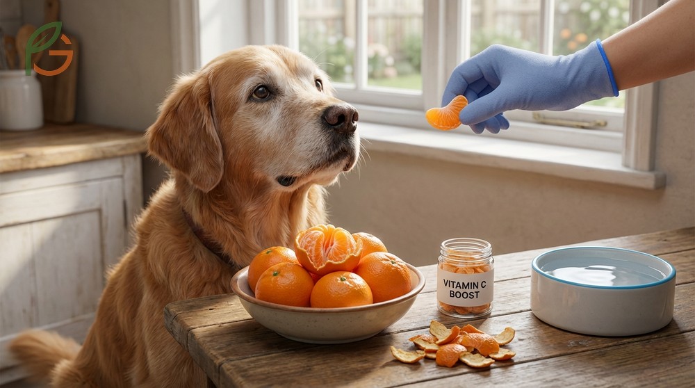 Can dogs eat tangerines benefits including immune support from vitamin C and potassium when flesh is prepared without seeds.