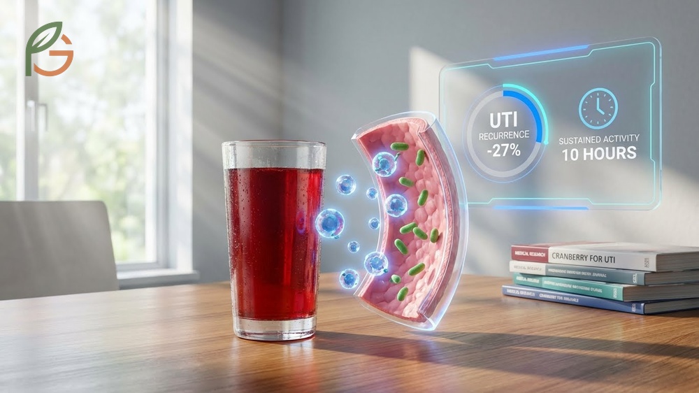 Cranberry juice for UTI works by using specialized compounds to prevent bacteria from sticking to bladder walls.