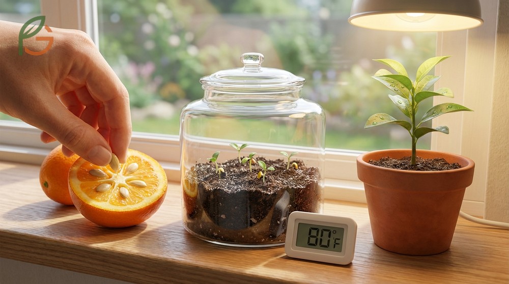 How to grow kumquat from seed germination steps using the paper towel method to produce sprouts in 2 to 4 weeks.