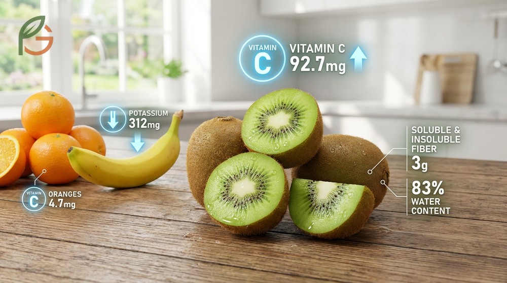 Are kiwis good for you analysis showing one medium kiwi has just 61 calories and 312mg of potassium.