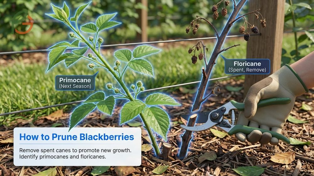 How to prune blackberries involves identifying and removing spent floricanes while keeping strong primocanes for future fruit.
